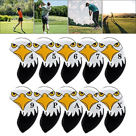 10pcs Neoprene Golf Club Iron Head Cover Protector Headcover Eagle Pattern
