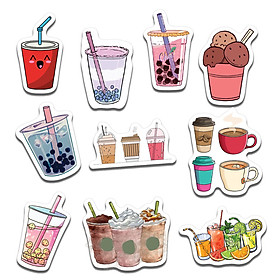 Sticker Drinks Chủ Đề Cà Phê Trà Sữa Đồ Uống Cute Ngẫu Nhiên Chất Lượng Cao Chống Nước