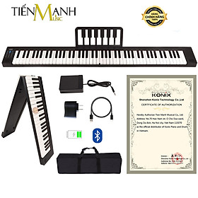 Mua  Gấp Gọn  Đàn Piano Điện Konix PJ88S - 88 Phím Cảm Ứng Lực Có Loa PJ88 (Pin sạc  Bluetooth  Pedal) Hàng Chính Hãng