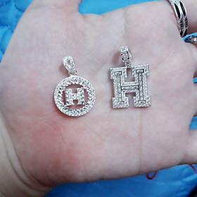 Mặt Dây Chuyền bạc chữ H Đính Đá cao cấp YN JEWELRY