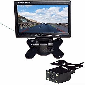 Màn hình camera lùi 7 inch trên ô tô, hỗ trợ HDMI, AV + camera hồng ngoại tích hợp kẻ vạch đường cao cấp