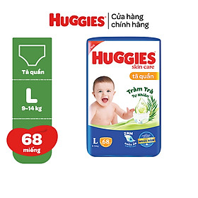 Tã/bỉm quần HUGGIES SKINCARE gói M76+8/L68/XL60/XXL54 (M56/L48/XL40/XXL36+8)