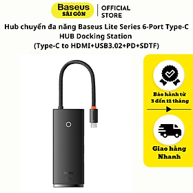 Hub chuyển đa năng Baseus Lite Series 6-Port Type-C HUB Docking Station (Type-C to HDMI+USB3.02+PD+SDTF)- Hàng chính hãng