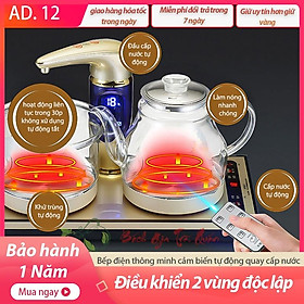 Mua Bộ Bếp Điện Thủy Tinh Đun Nước Pha Trà Cao Cấp Có Điều Khiển Từ Xa AD12