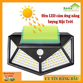 ĐÈN LED CẢM ỨNG NĂNG LƯỢNG MẶT TRỜI gồm 100 đèn LED cảm biến với chuyển