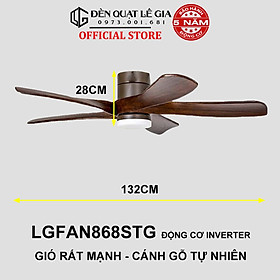 Mua Quạt trần phong cách đông dương Indochine style LGFAN868STG { Hàng Chính Hãng }