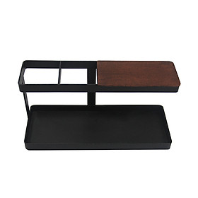 Remote Control Holder Stand Wooden Iron Glasses Watch Storage Box Office Desktop Organizer Jewelry Storage Rack Shelf