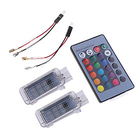 2Pcs Car Door Led Welcome Projector Light For Audi with Remote Control