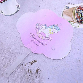 Quạt nhựa cầm tay hình mây ngộ nghĩnh hình Unicorn xinh xắn – F006