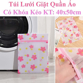 Túi Lưới Giặt Quần Áo, Áo Ngực, Quần Lót Có Khóa Kéo Chắc Chắn Size Túi 40X50Cm