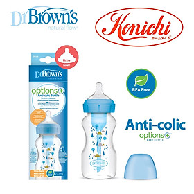 [ WB91802 ] Bình sữa Dr.Brown's cổ rộng Deco 270ml nhựa PP Options Plus