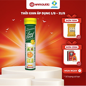 Viên sủi tăng đề kháng Livecool Nam Dược (16 viên sủi x 4g),bổ sung vitamin C, kẽm và thảo dược,củng cố hệ miễn dịch