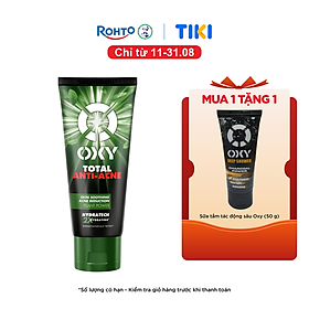 Sữa rửa mặt cho nam Oxy sạch sâu giảm mụn kiểm soát nhờn dạng kem Oxy Total Anti Acne 100g