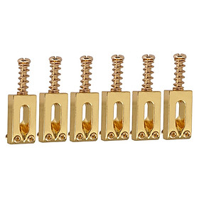 Pack of 6 Brass Iron Guitar String Saddle for Electric Guitar Accessory Gold