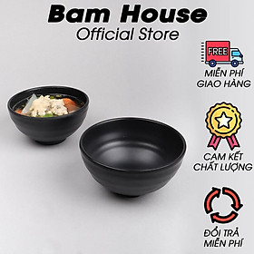 Chén nhựa đen nhám Bam House chất liệu Melamine cao cấp CND02 - Chén nhựa Melamine