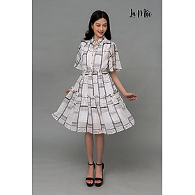 Đầm Voan Xòe Cổ Trụ Nhún Eo Maxivic, La Mộc - LM72175