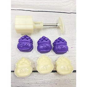 Khuôn trung thu hũ vàng 3 mặt Phát -Tài-Lộc 50gr