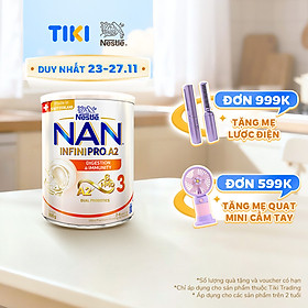 Sữa bột NAN INFINIPRO A2 3 với công thức đầu tiên chứa đạm A2, 6HMO & Lợi khuẩn kép nhập khẩu Thụy Sĩ - Hộp 800g (2 - 6 tuổi)