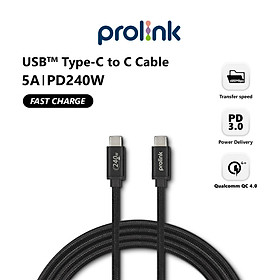Mua Dây sạc type C to C PROLiNK GCC_240_02 dài 2M  sạc siêu nhanh 240W với chuẩn PD 3.1  truyền dữ liệu tốc độ cao 480Mbps cho Laptop  điện thoại  máy chơi game - Hàng chính hãng