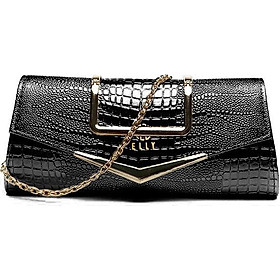 Túi clutch nữ cao cấp da thật ELLY – EC38 màu đen