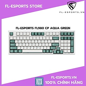 Bàn phím cơ FL-eSports FL980CP Aqua Green Kailh Box Switch - Hàng chính hãng