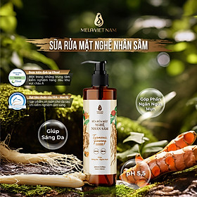 Sữa Rửa Mặt Nghệ Nhân Sâm MELA Dịu Nhẹ Lành Tính, Hỗ Trợ Làm Sáng Da 200ml - ML08