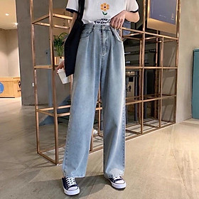 Quần jeans ống rộng gài eo Ulzzang Unisex Kanimi - QJ01