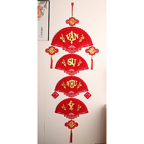 Dây Liễn Treo Tết Hình Quạt Đỏ – Bộ Chữ Vạn Sự Như Ý / Chúc Mừng Năm Mới – Trang Trí Tết 2026, Decor Nhà Cửa, Cửa Ra Vào - HÀNG CHÍNH HÃNG MINIIN
