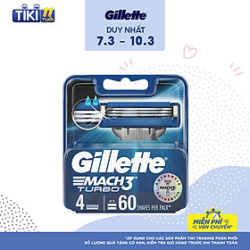 Lưỡi Dao Cạo Gillette Mach 3 Turbo (Hộp 4 Lưỡi)