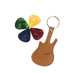 PU Leather Guitar Pick Holder Keychain Guitar Accessories Guitar Picks Case