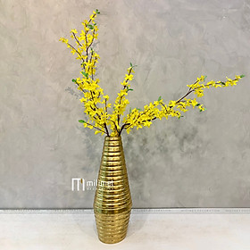 Lọ Hoa Trang Trí Kim Loại Vàng Cao Cấp Hình Xoắn Ốc Milimet (23x54cm)