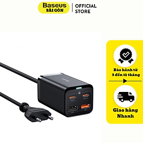 Bộ sạc nhanh Baseus GaN3 Pro Desktop Fast Charger 2U+2C 100W EU cho laptop, điện thoại- Hàng chính hãng