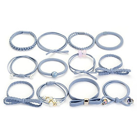 Hộp 12 dây buộc tóc,cột tóc kiểu có đính hạt SRV8800 - giao màu ngẫu nhiên