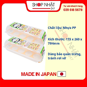 Combo 2 khay đựng trứng 10 ngăn có nắp đậy nội địa Nhật Bản