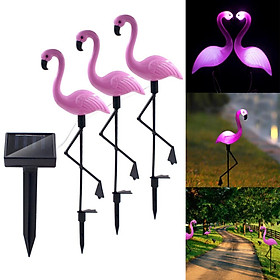 3 LEDs Solar-power Garden Light Flamingo Lawn Lamp Waterproof Night Light for Outdoor Garden Decoration