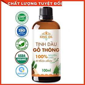 Tinh dầu Gỗ Thông 100ml nguyên chất từ thiên nhiên, xông phòng, khử mùi, thơm phòng, đuổi muỗi - KingOil