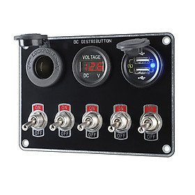 Gang Boat Switch Panel Waterproof Dual USB  Red Light