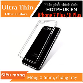 Ốp lưng iPhone 7 plus / iPhone 8 Plus dẻo trong suốt mỏng 0.6mm chống trầy xước