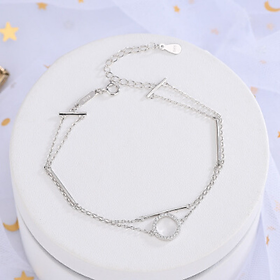 Lắc Tay Bạc Ý 925 | Vòng Tay Bạc Nữ 925 hai dây vòng đính đá – Phong cách thời trang xinh đẹp, dễ thương, đầy cá tính, mang lại nhiều may mắn