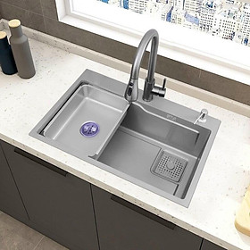 Mua Chậu rửa bát 1 hố inox 304 nano xám 7545
