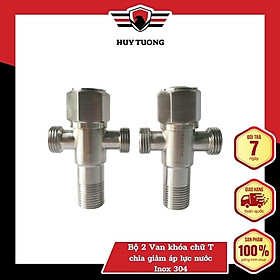 Mua Bộ 2 Van giảm áp 2 ngả _ T Cầu _ Van chia giảm áp lực nước Inox 304_ Van góc 2 ngã 304_ Van khóa chữ T inox 304_ van chặn khóa inox 304