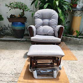 Mua Ghế trượt thư giãn Rocking Chair Juno Sofa khung màu nâu nệm xám KT 70 x 74 x 102 cm