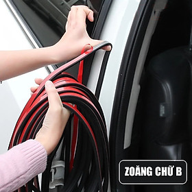 Zoăng cao su dán viền cửa chữ B chống ồn, chống bụi cao cấp cho ô tô, Giá 1 Mét