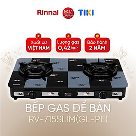 Mua Bếp gas dương Rinnai RV-715Slim(GL-Pe) mặt bếp kính và kiềng bếp men - Hàng chính hãng.