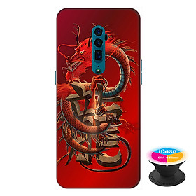 Ốp lưng điện thoại Oppo Reno 10X Zoom hình Rồng Đỏ tặng kèm giá đỡ điện thoại iCase xinh xắn - Hàng chính hãng