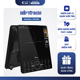 Bếp Điện Từ Đơn Chính Hãng SOWUN SW163S, Mặt Kính Ceramic Chịu Được Nhiệt Độ Cao, Công Suất 2000W