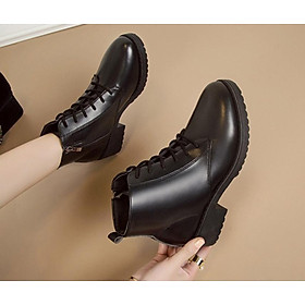 Giày boot đế thô 4 phân cột dây S006