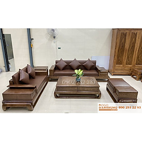 Bộ bàn ghế phòng khách, sofa 2 văng lớn gỗ sồi G002