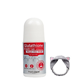 Lăn Khử Mùi, Dưỡng Trắng, Giảm Thâm Angel's Liquid Glutathione Fresh-Up Whitening Magic Deo Stick 60ml + Tặng Kèm 1 Băng Đô Tai Mèo ( Loại Ngẫu Nhiên)
