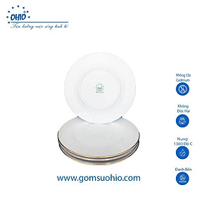 Đĩa Nông 30.5cm Sứ Trắng Viền Kim OHIO